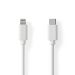 Lightning Kabel | USB 2.0 | Apple Lightning 8-Pins | USB-C™ Male | 480 Mbps | Vernikkeld | 1.00 m | Rond | PVC | Wit | Label