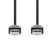 USB-Kabel | USB 2.0 | USB-A Male | USB-A Male | 480 Mbps | Vernikkeld | 1.00 m | Rond | PVC | Zwart | Label