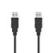 CCGL60000BK10 USB-Kabel | USB 2.0 | USB-A Male | USB-A Male | 480 Mbps | Vernikkeld | 1.00 m | Rond | PVC | Zwart | Label