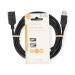 USB-Kabel | USB 2.0 | USB-A Male | USB-A Female | 480 Mbps | Vernikkeld | 3.00 m | Rond | PVC | Zwart | Label