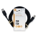 USB-Kabel | USB 2.0 | USB-A Male | USB-B Male | 10 W | 480 Mbps | Vernikkeld | 3.00 m | Rond | PVC | Zwart | Label