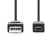 USB-Kabel | USB 2.0 | USB-A Male | USB Mini-B 5-Pins Male | 480 Mbps | Vernikkeld | 2.00 m | Rond | PVC | Zwart | Label