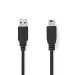 USB-Kabel | USB 2.0 | USB-A Male | USB Mini-B 5-Pins Male | 480 Mbps | Vernikkeld | 2.00 m | Rond | PVC | Zwart | Label