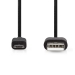 USB-Kabel | USB 2.0 | USB-A Male | USB Micro-B Male | 10 W | 480 Mbps | Vernikkeld | 1.00 m | Rond | PVC | Zwart | Label