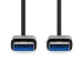 USB-Kabel | USB 3.2 Gen 1 | USB-A Male | USB-A Male | 5 Gbps | Vernikkeld | 1.00 m | Rond | PVC | Zwart | Label