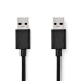 USB-Kabel | USB 3.2 Gen 1 | USB-A Male | USB-A Male | 5 Gbps | Vernikkeld | 1.00 m | Rond | PVC | Zwart | Label