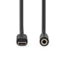 USB-C™ Adapter | USB 2.0 | USB-C™ Male | 3,5 mm Female | 1.00 m | Rond | Vernikkeld | PVC | Zwart | Label