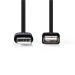 USB-Kabel | USB 2.0 | USB-A Male | USB-A Female | 480 Mbps | Vernikkeld | 3.00 m | Rond | PVC | Zwart | Envelop