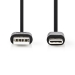 Kabel USB 2.0 | Type-C male - A male | 3,0 m | Zwart