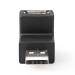 USB-A Adapter | USB 2.0 | USB-A Male | USB-A Female | 480 Mbps | Rond | Vernikkeld | PVC | Zwart | Doos