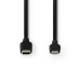 Lightning Kabel | USB 2.0 | Apple Lightning 8-Pins | USB-C™ Male | 480 Mbps | Vernikkeld | 1.00 m | Rond | PVC | Zwart | Doos