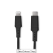 Lightning Kabel | USB 2.0 | Apple Lightning 8-Pins | USB-C™ Male | 480 Mbps | Vernikkeld | 1.00 m | Rond | PVC | Zwart | Doos