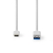 USB-Kabel | USB 3.2 Gen 1 | USB-A Male | USB-C™ Male | 60 W | 5 Gbps | Vernikkeld | 2.00 m | Rond | PVC | Wit | Doos