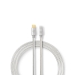 Lightning Kabel | USB 2.0 | Apple Lightning 8-Pins | USB-C™ Male | 480 Mbps | Verguld | 1.00 m | Rond | Gevlochten / Nylon | Aluminium / Zilver | Cover Window Box