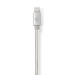 Lightning Kabel | USB 2.0 | Apple Lightning 8-Pins | USB-C™ Male | 480 Mbps | Verguld | 1.00 m | Rond | Gevlochten / Nylon | Aluminium / Zilver | Cover Window Box