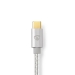 Lightning Kabel | USB 2.0 | Apple Lightning 8-Pins | USB-C™ Male | 480 Mbps | Verguld | 1.00 m | Rond | Gevlochten / Nylon | Aluminium / Zilver | Cover Window Box