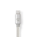 Lightning Kabel | USB 2.0 | Apple Lightning 8-Pins | USB-C™ Male | 480 Mbps | Verguld | 1.00 m | Rond | Gevlochten / Nylon | Aluminium / Zilver | Cover Window Box