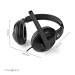 PC-Headset | Over-Ear | Stereo | USB Type-A / USB Type-C™ | Inklapbare Microfoon | Zwart