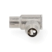 IEC (Coax) Connector | 90° Gehoekt | Female | Vernikkeld | 75 Ohm | Schroef | Diameter kabelinvoer: 7.0 mm | Metaal | Zilver | 2 Stuks | Gift Box met Euro Lock