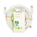 Coaxkabel | IEC (Coax) Male | IEC (Coax) Female | Vernikkeld | 90 dB | 75 Ohm | Dubbel Afgeschermd | 10.0 m | Rond | PVC | Wit | Label