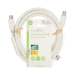 Coaxkabel | IEC (Coax) Male | IEC (Coax) Female | Vernikkeld | 120 dB | 75 Ohm | Viervoudig Afgeschermd | 2.00 m | Rond | PVC | Wit | Label