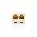 Telecom-Netwerksplitter | RJ45 Female | 2x RJ45 Female | Verguld | Ivoor | PVC | Doos