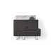 SCART-Adapter | SCART Male | S-Video Female / 3x RCA Female | Vernikkeld | Schakelbaar | ABS | Zwart | 1 Stuks | Doos