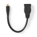 High Speed ​​HDMI™-Kabel met Ethernet | HDMI™ Micro-Connector | HDMI™ Output | 4K@30Hz | 10.2 Gbps | 0.20 m | Rond | PVC | Zwart | Doos