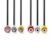 Composiet Videokabel | 3x RCA Male | 3x RCA Female | Vernikkeld | 480p | 2.00 m | Rond | PVC | Zwart | Label