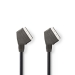 SCART-Kabel | SCART Male | SCART Male | Vernikkeld | 480p | 1.50 m | Rond | PVC | Zwart | Label