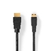 High Speed ​​HDMI™-Kabel met Ethernet | HDMI™ Connector | HDMI™ Mini-Connector | 4K@30Hz | 10.2 Gbps | 1.50 m | Rond | PVC | Zwart | Label