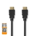 Premium High Speed ​​HDMI™-Kabel met Ethernet | HDMI™ Connector | HDMI™ Connector | 4K@60Hz | 18 Gbps | 1.00 m | Rond | PVC | Zwart | Envelop