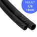 BK17303 Zwarte flexibele PVC buis 5/8" 16mm geribd