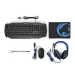 Gaming Combo Kit | 4-in-1 | Toetsenbord, Koptelefoon, Muis en Muismat | Blauw / Zwart | QWERTY | Italiaans