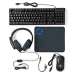 Gaming Combo Kit | 5-in-1 | Toetsenbord, Koptelefoon, Muis en Muismat | Zwart | QWERTY | US Internationaal