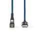 USB-Kabel | USB 2.0 | Apple Lightning 8-Pins | USB-A Male | 12 W | 480 Mbps | Vernikkeld | 1.00 m | Rond | Gevlochten / Nylon | Blauw / Zwart | Cover Window Box