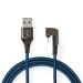 USB-Kabel | USB 2.0 | Apple Lightning 8-Pins | USB-A Male | 12 W | 480 Mbps | Vernikkeld | 1.00 m | Rond | Gevlochten / Nylon | Blauw / Zwart | Cover Window Box