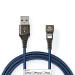 USB-Kabel | USB 2.0 | Apple Lightning 8-Pins | USB-A Male | 12 W | 480 Mbps | Vernikkeld | 1.00 m | Rond | Gevlochten / Nylon | Blauw / Zwart | Cover Window Box