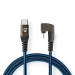 USB-Kabel | USB 2.0 | Apple Lightning 8-Pins | USB-C™ Male | 60 W | 480 Mbps | Vernikkeld | 1.00 m | Rond | Gevlochten / Nylon | Blauw / Zwart | Cover Window Box