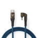 USB-Kabel | USB 2.0 | USB-C™ Male | USB-C™ Male | 480 Mbps | Verguld | 1.00 m | Rond | Gevlochten / Nylon | Blauw / Zwart | Cover Window Box