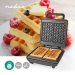 Wafelijzer | Belgische wafels | 22 x 12.5 cm | 1200 W | Automatische temperatuurregeling | ABS / Aluminium