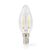 LED-Filamentlamp E14 | Kaars | 2 W | 250 lm | 2700 K | Warm Wit | Retrostijl | 1 Stuks | Doorzichtig