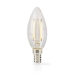 LED-Filamentlamp E14 | Kaars | 2 W | 250 lm | 2700 K | Warm Wit | Retrostijl | 1 Stuks | Doorzichtig