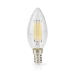 LED-Filamentlamp E14 | Kaars | 4.5 W | 470 lm | 2700 K | Dimbaar | Warm Wit | Retrostijl | 1 Stuks | Doorzichtig