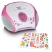 Boombox met CD-speler FM-radio en stickers Roze