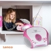 Boombox met CD-speler FM-radio en stickers Roze