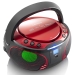 SCD-550RD Draagbare FM-radio CD/MP3/USB/Bluetooth-speler® met LED-verlichting Rood