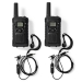 Walkie talkie Set | 2 Handsets | Tot 6 km | Frequentiekanalen: 8 | PTT / VOX | tot 3 uur | Koptelefoonoutput | 2 Headsets | Zwart